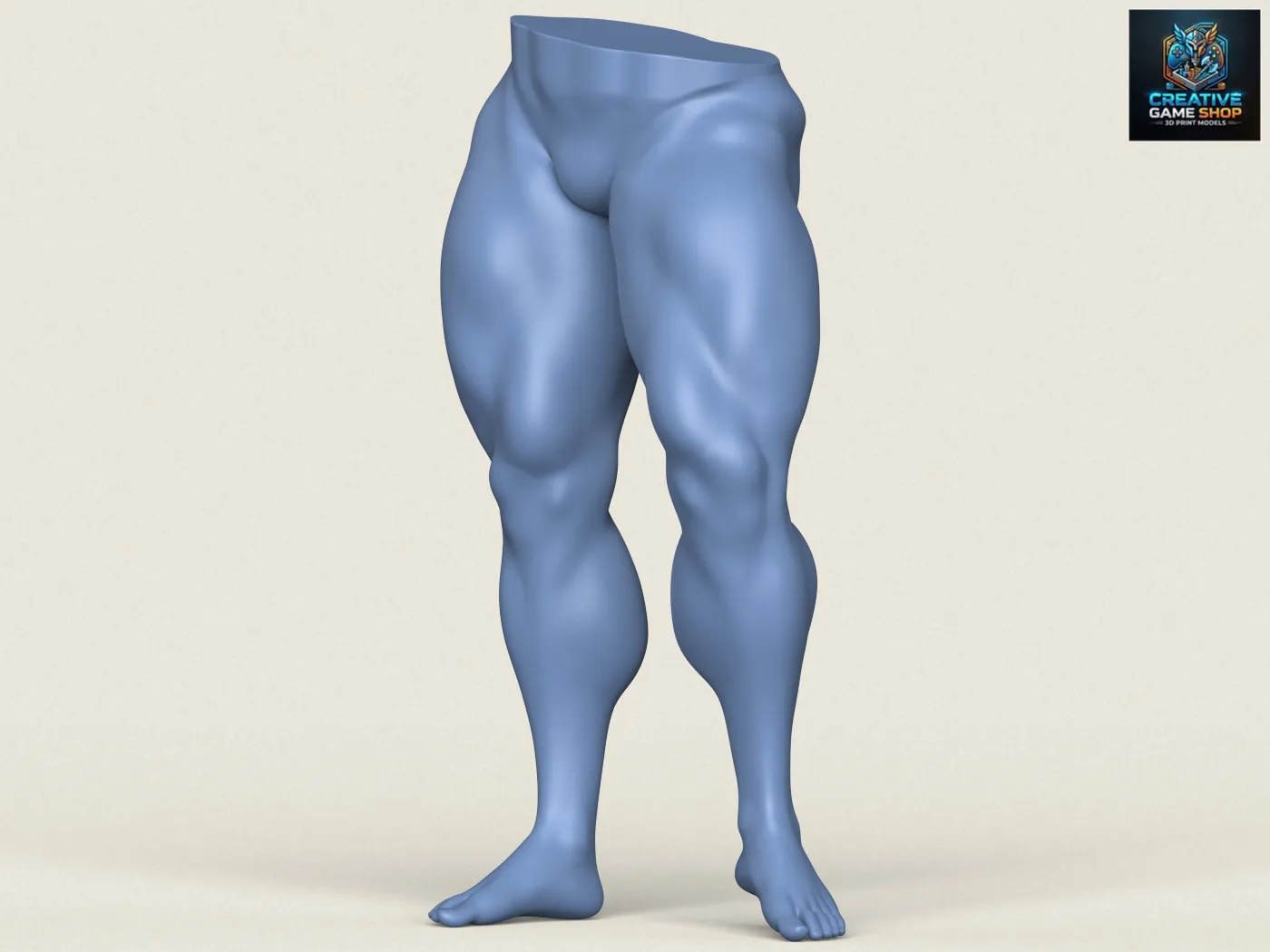 Muscular Man Leg Pose 03 3D Print Model .c4d .max .obj .3ds .fbx .stl .blend