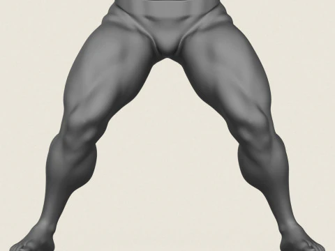 筋肉質の男の脚のポーズ 04 3Dプリントモデル