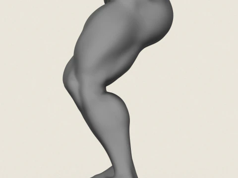 筋肉質の男の脚のポーズ 04 3Dプリントモデル