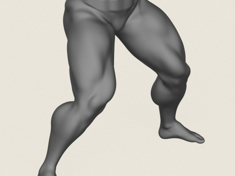 Muscular Man Leg Pose 04 3Dプリントモデル