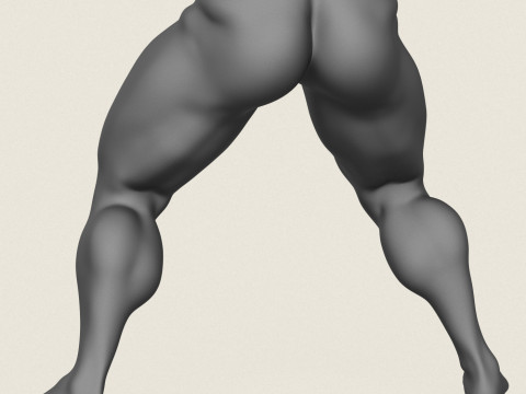 Muscular Man Leg Pose 04 3Dプリントモデル