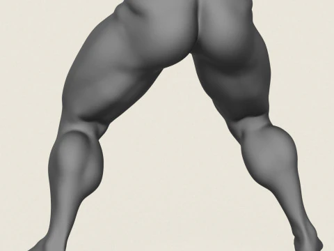 筋肉質の男の脚のポーズ 04 3Dプリントモデル