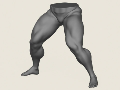 मस्कुलर मैन लेग पोज़ 04 3D प्रिंट मॉडल