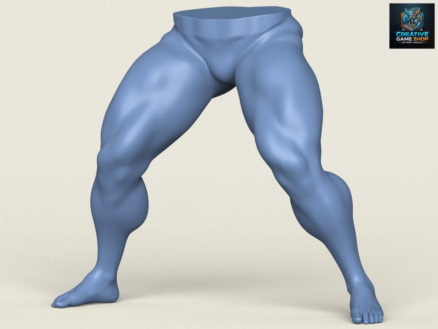 Muscular Man Leg Pose 04 3D Print Model .c4d .max .obj .3ds .fbx .stl .blend 