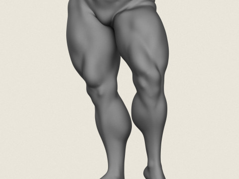 Kaslı adam bacak pozu 05 3D Baskı Modeli