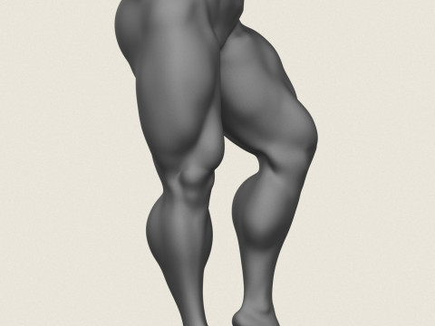 Kaslı adam bacak pozu 05 3D Baskı Modeli