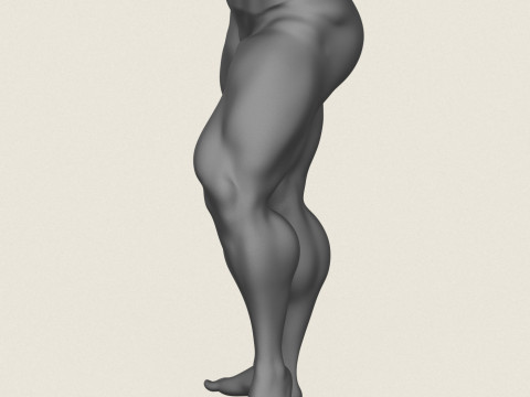 Kaslı adam bacak pozu 05 3D Baskı Modeli