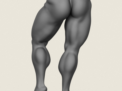 Kaslı adam bacak pozu 05 3D Baskı Modeli
