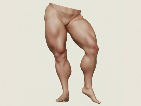 Pozycja n&oacute;g umięśnionego mężczyzny 05 Model do druku 3D