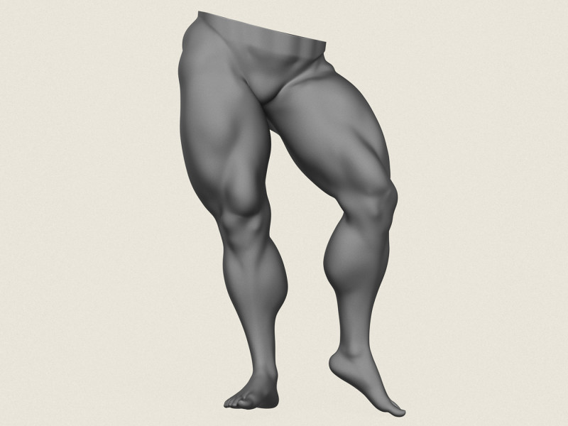Muscular Man Leg Pose 05 3D Print Model .c4d .max .obj .3ds .fbx .stl .blend 