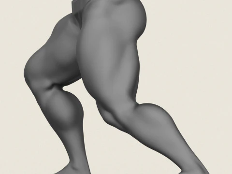 Muscular Man Leg Pose 06 3D Print Model