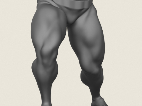 Muscular Man Leg Pose 06 Modello di stampa 3D