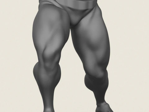 Muscular Man Leg Pose 06 3D Print Model