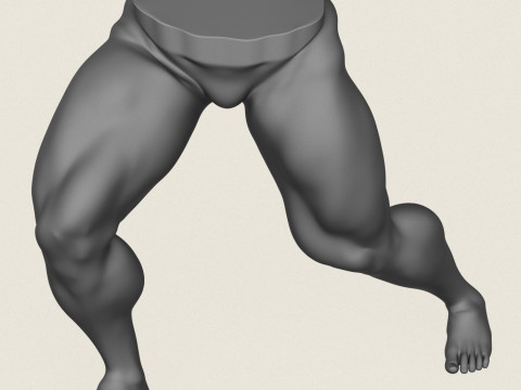Muscular Man Leg Pose 06 Modello di stampa 3D