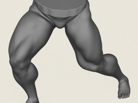 Muscular Man Leg Pose 06 3D Print Model