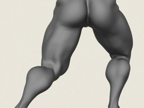 Muscular Man Leg Pose 06 3D Print Model