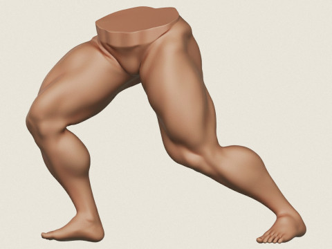 Pozycja n&oacute;g umięśnionego mężczyzny 06 Model do druku 3D