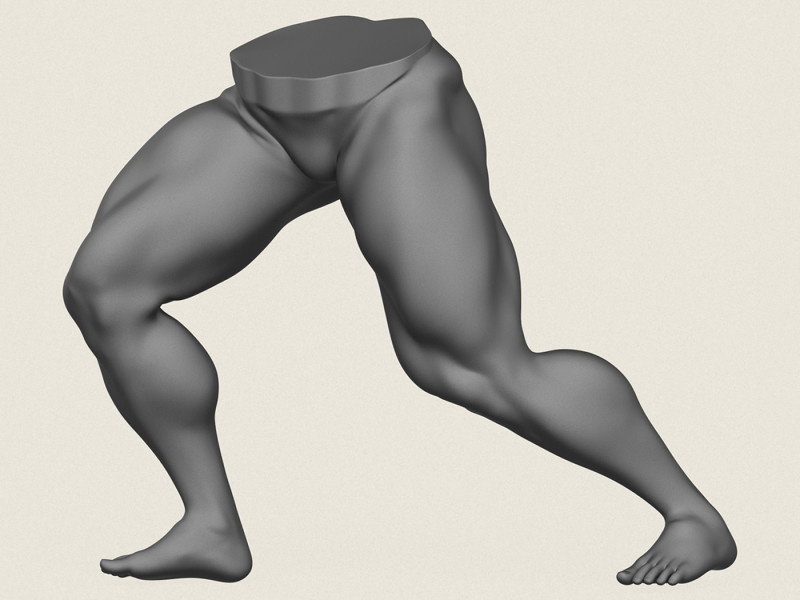 Muscular Man Leg Pose 06 3D Print Model .c4d .max .obj .3ds .fbx .stl .blend 