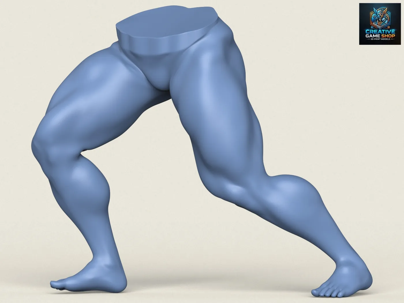 Muscular Man Leg Pose 06 3D Print Model .c4d .max .obj .3ds .fbx .stl .blend