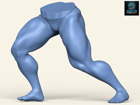 Pose de jambe d'homme muscl&eacute; 06 Modèles 3D en vedette