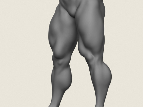 Muscular Man Leg Pose 07 3D 프린트 모델