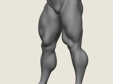 Muscular Man Leg Pose 07 3D Print Model