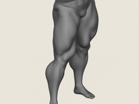Muscular Man Leg Pose 07 3D 프린트 모델