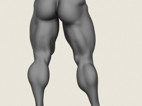 Muscular Man Leg Pose 07 3D 프린트 모델