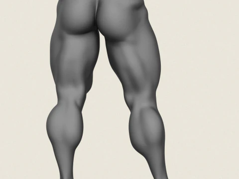 Muscular Man Leg Pose 07 3D Print Model
