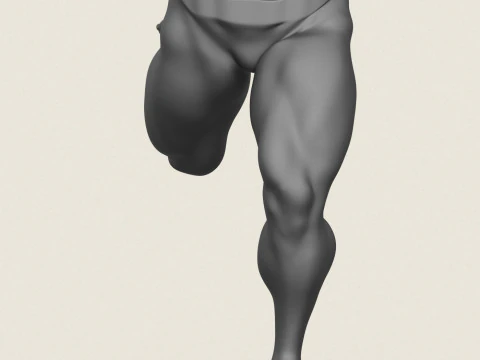 Muscular Man Leg Pose 08 3D Print Model