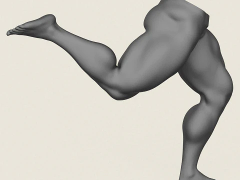 Muscular Man Leg Pose 08 3D Print Model