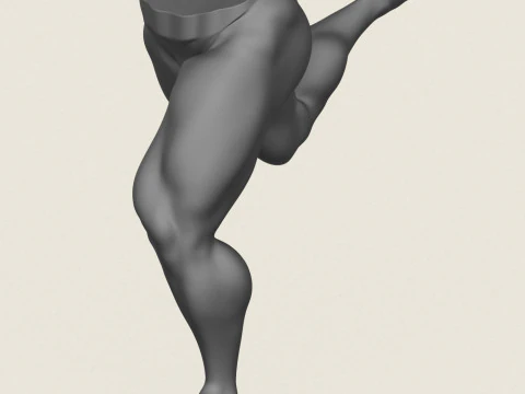 Muscular Man Leg Pose 08 3D Print Model