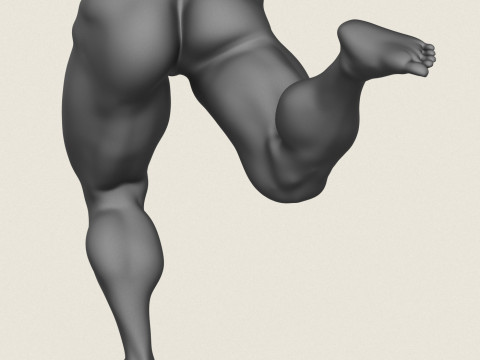Muscular Man Leg Pose 08 Model do druku 3D