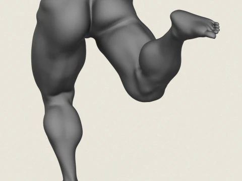 Muscular Man Leg Pose 08 3D Print Model