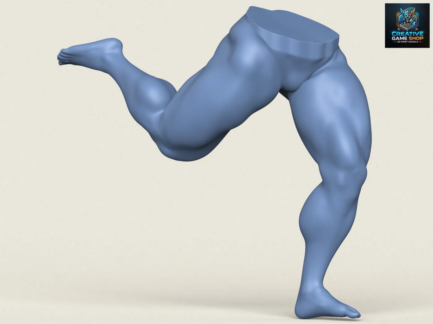 Muscular Man Leg Pose 08 3D Print Model .c4d .max .obj .3ds .fbx .stl .blend 