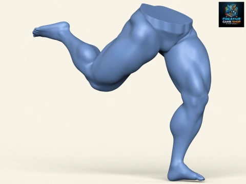 Pose de jambe d'homme muscl&eacute; 08 Modèles 3D en vedette
