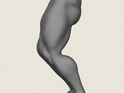 筋肉質の男の脚のポーズ 09 3Dプリントモデル