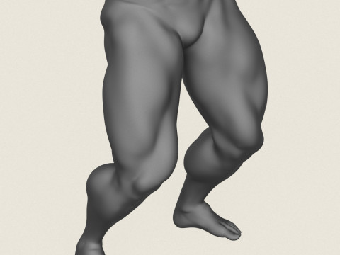 Muscular Man Leg Pose 09 3D Druckmodell