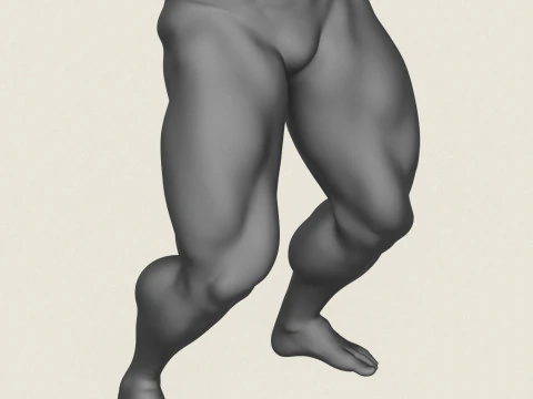 筋肉質の男の脚のポーズ 09 3Dプリントモデル
