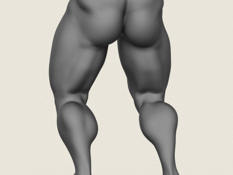 Muscular Man Leg Pose 09 3D Druckmodell