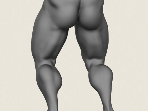 筋肉質の男の脚のポーズ 09 3Dプリントモデル