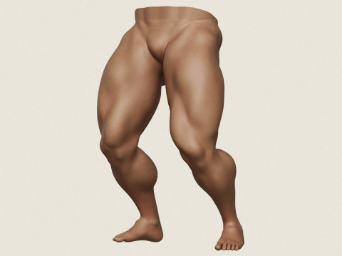 Pozycja n&oacute;g umięśnionego mężczyzny 09 Model do druku 3D
