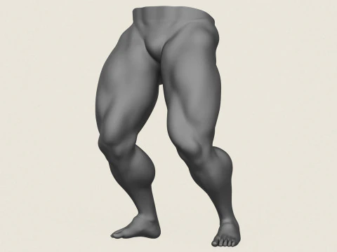 Gespierde man been pose 09 3D printmodel