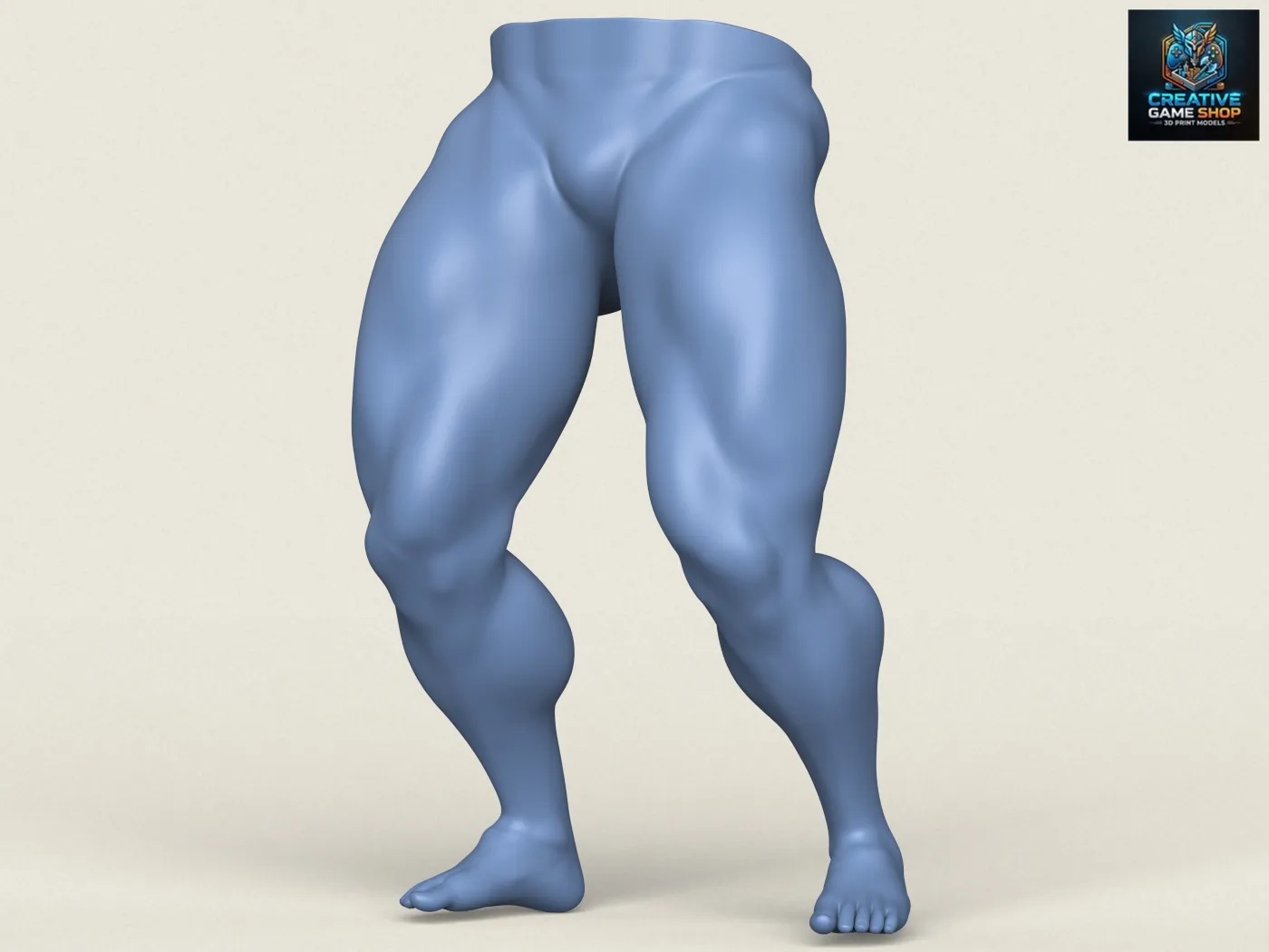 Muscular Man Leg Pose 09 3D Print Model .c4d .max .obj .3ds .fbx .stl .blend 