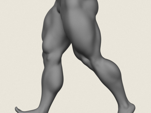 肌肉男腿部姿势 10 3D 打印模型