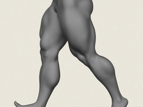 Muscular Man Leg Pose 10 3D Print Model