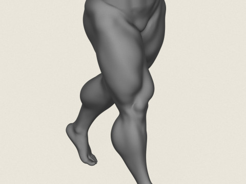 肌肉男腿部姿势 10 3D 打印模型
