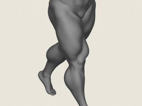 Muscular Man Leg Pose 10 3D Print Model