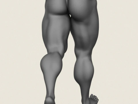 Muscular Man Leg Pose 10 3D Print Model