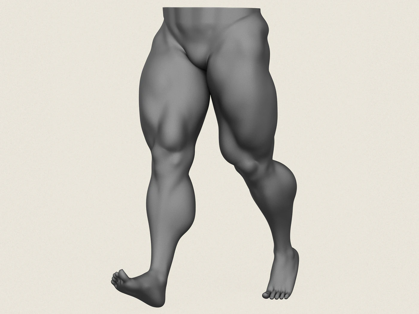 Muscular Man Leg Pose 10 3D Print Model .c4d .max .obj .3ds .fbx .stl .blend 